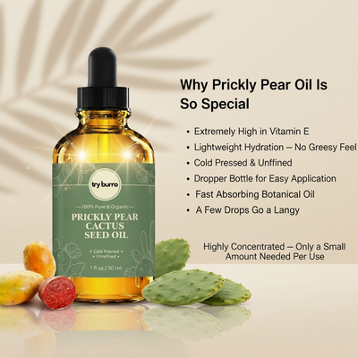 Prickly Pear Cactus Seed Oil For Deep Hydration, Fine Lines & Even Skin Tone - 30ml